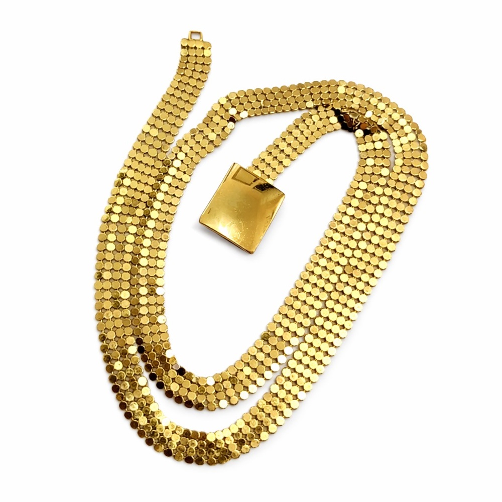 Vintage Gold Mesh Disco Belt or Necklace Statement Chain
